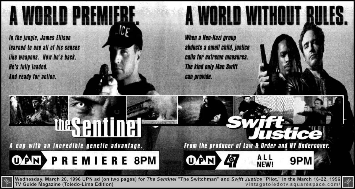 UPN Wednesday Night Shows (3/20/96 ad on two pages)