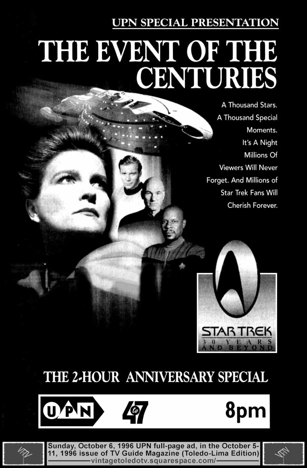Star Trek: 30 Years and Beyond (Sun 10/6/96 full-page ad)