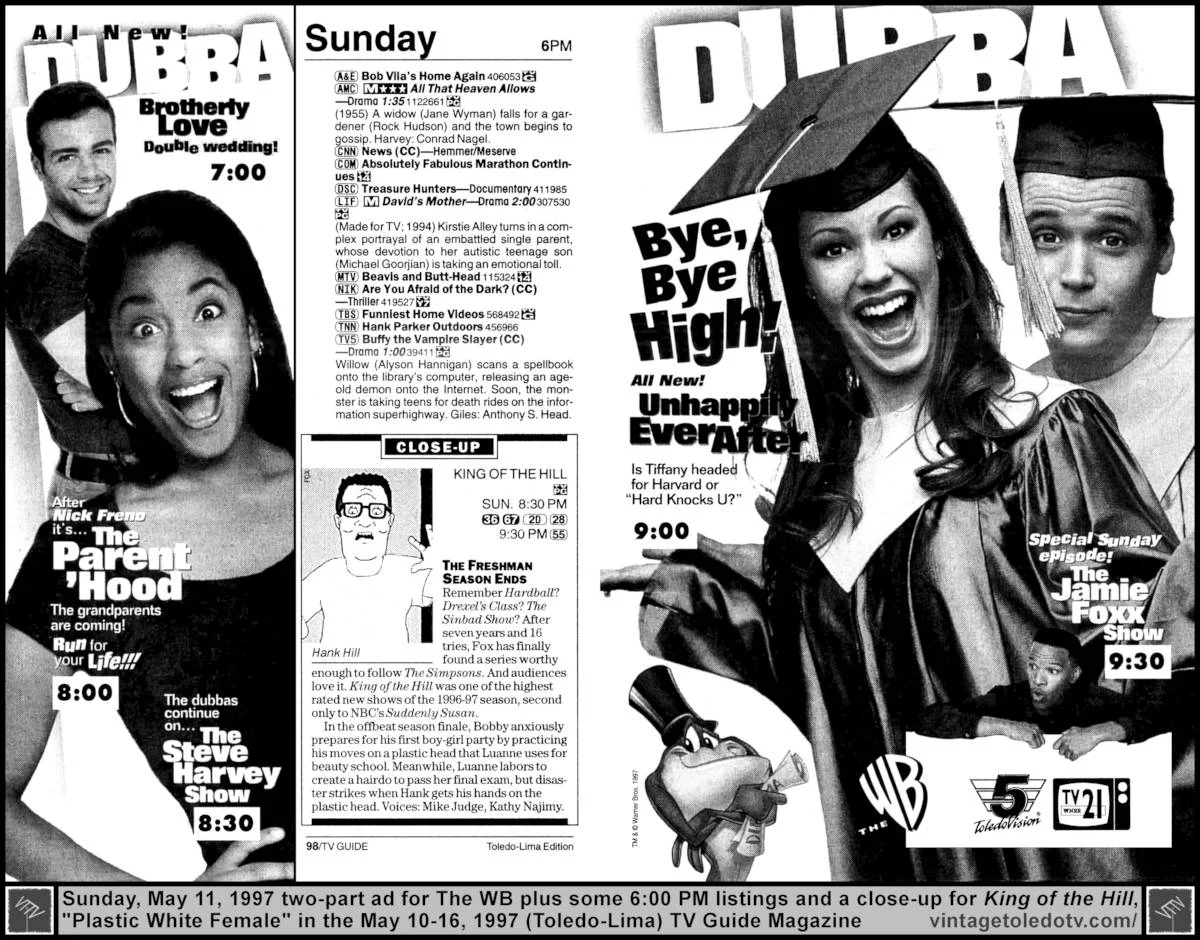 Sunday Night Shows on The WB (5/11/97 two-part ad)