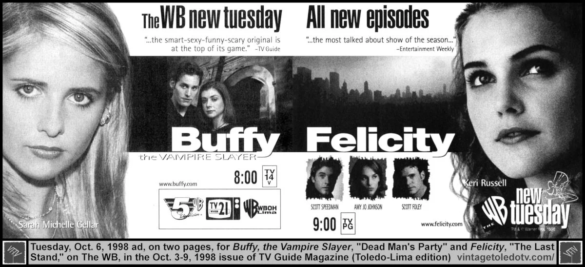 Tuesday night shows on The WB (10/6/98 TV Guide ad on 2 pages)