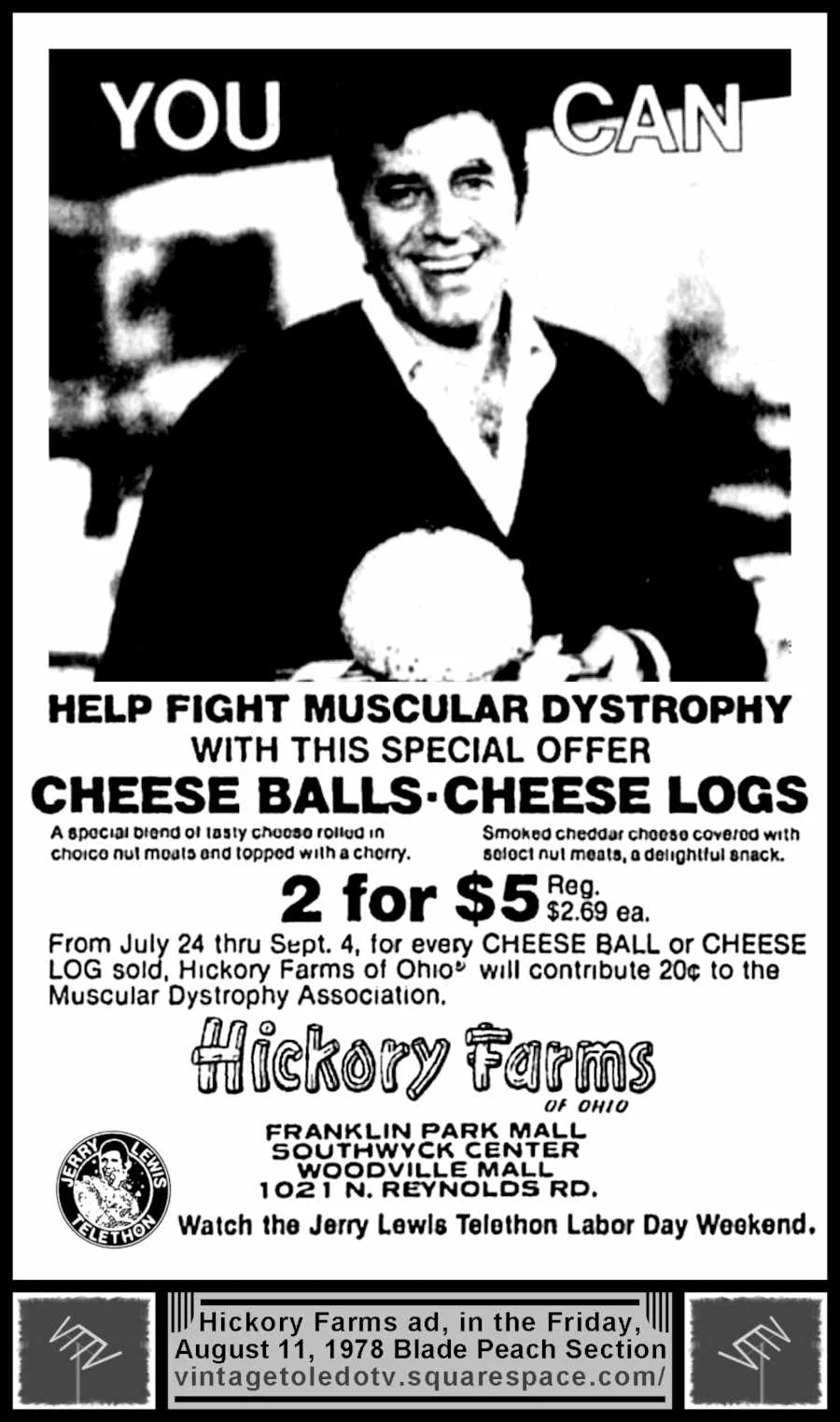 You can help fight Muscular Dystrophy...Hickory Farms (Fri 8/11/78 ad)