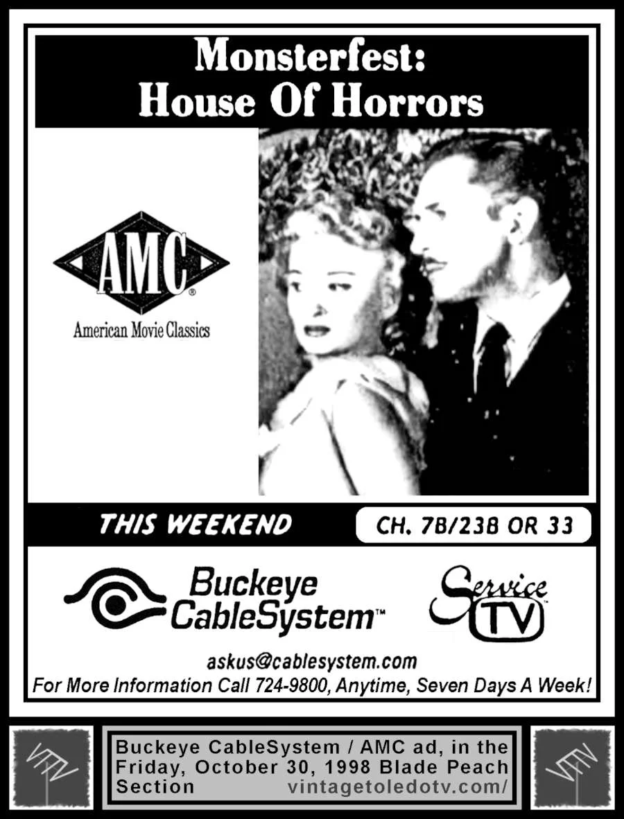 AMC MonsterFest: House of Horrors (Fri 10/30/98 Blade Peach Sec. ad)