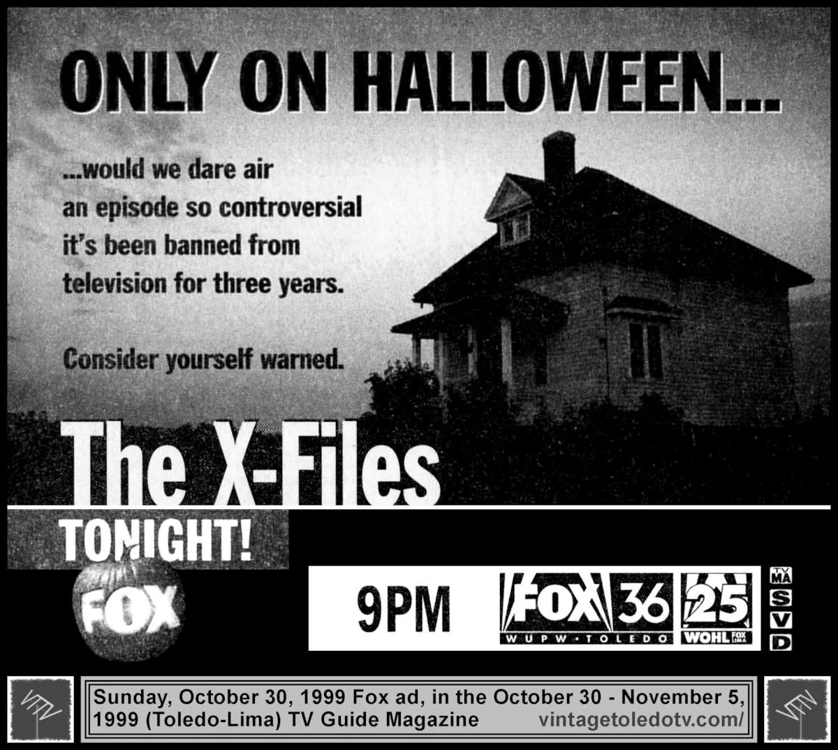 The X-Files "Home" (Sun 10/31/99 TV Guide ad)
