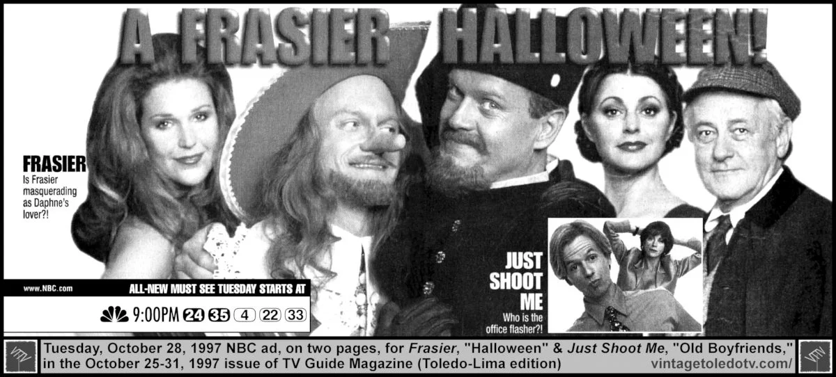 NBC Tuesday Night Shows (Tue 10/28/97 TV Guide ad on 2 pages)