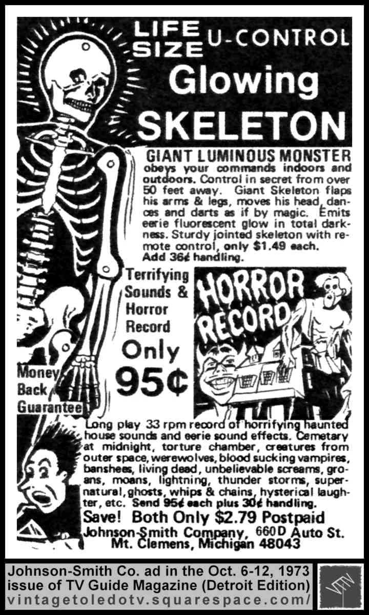 Glowing Skeleton & Horror Record 10/6/73