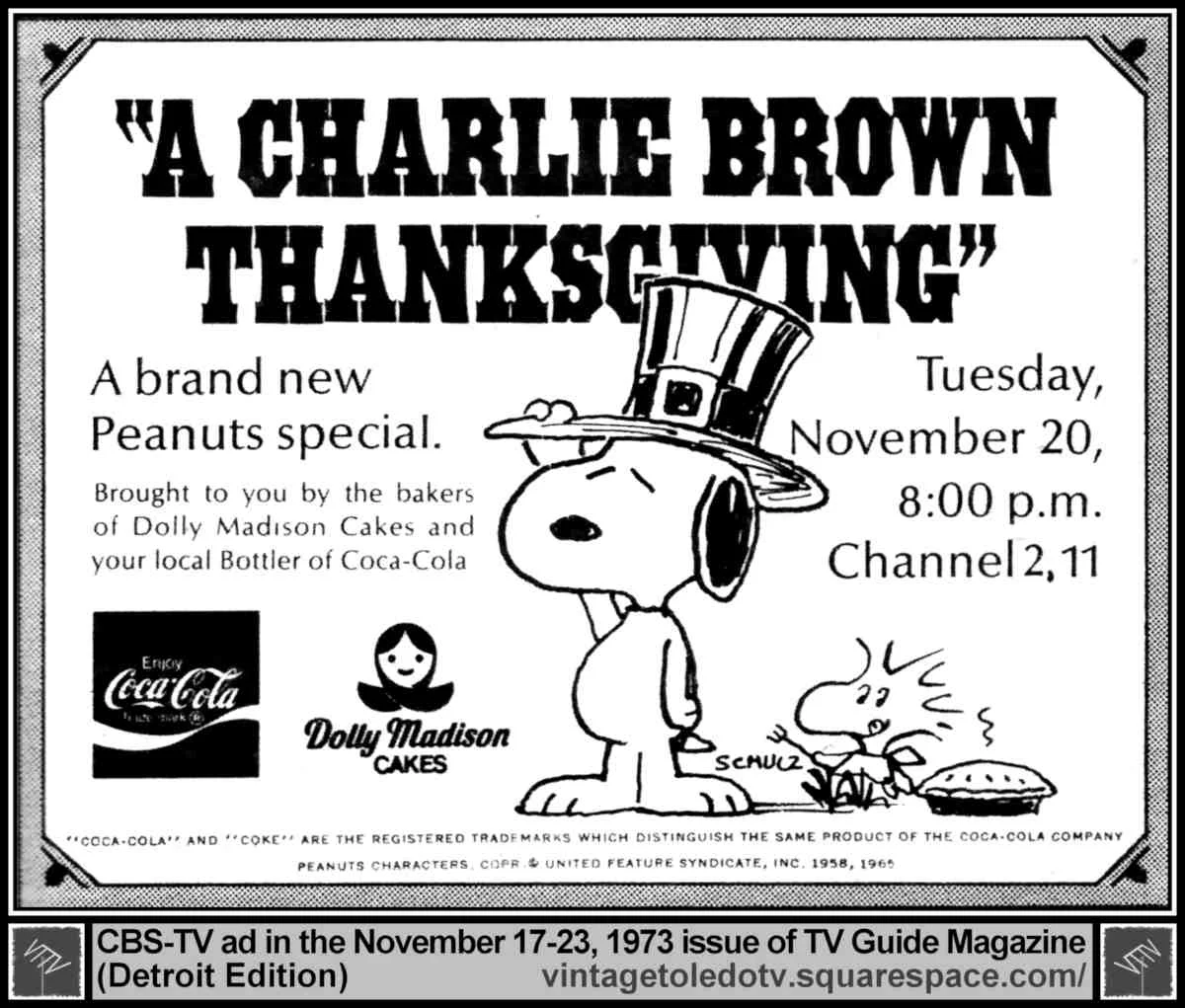 A Charlie Brown Thanksgiving (CBS) 11/20/73