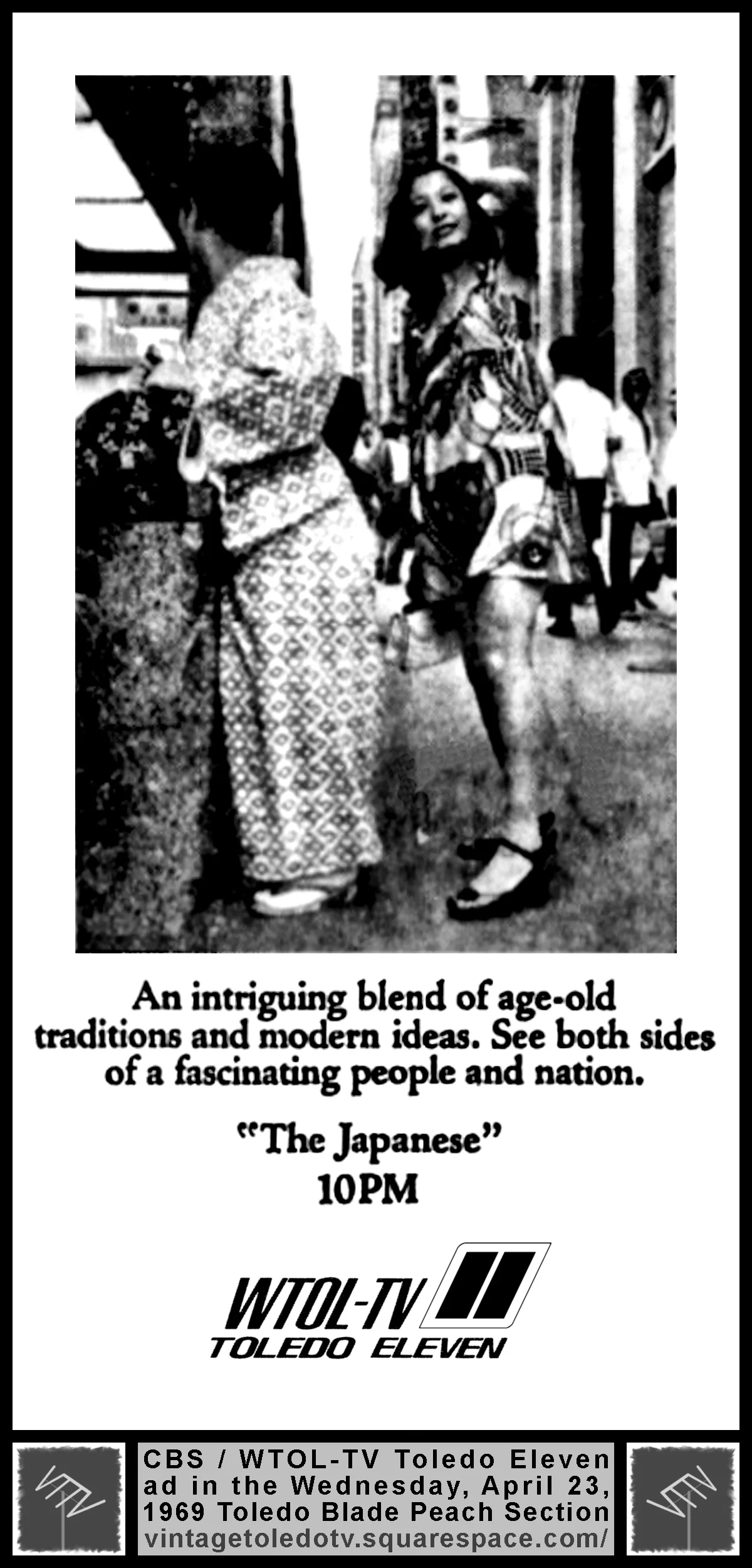 CBS News Special: The Japanese (Wed 4/23/69 ad in The Blade Peach Section)