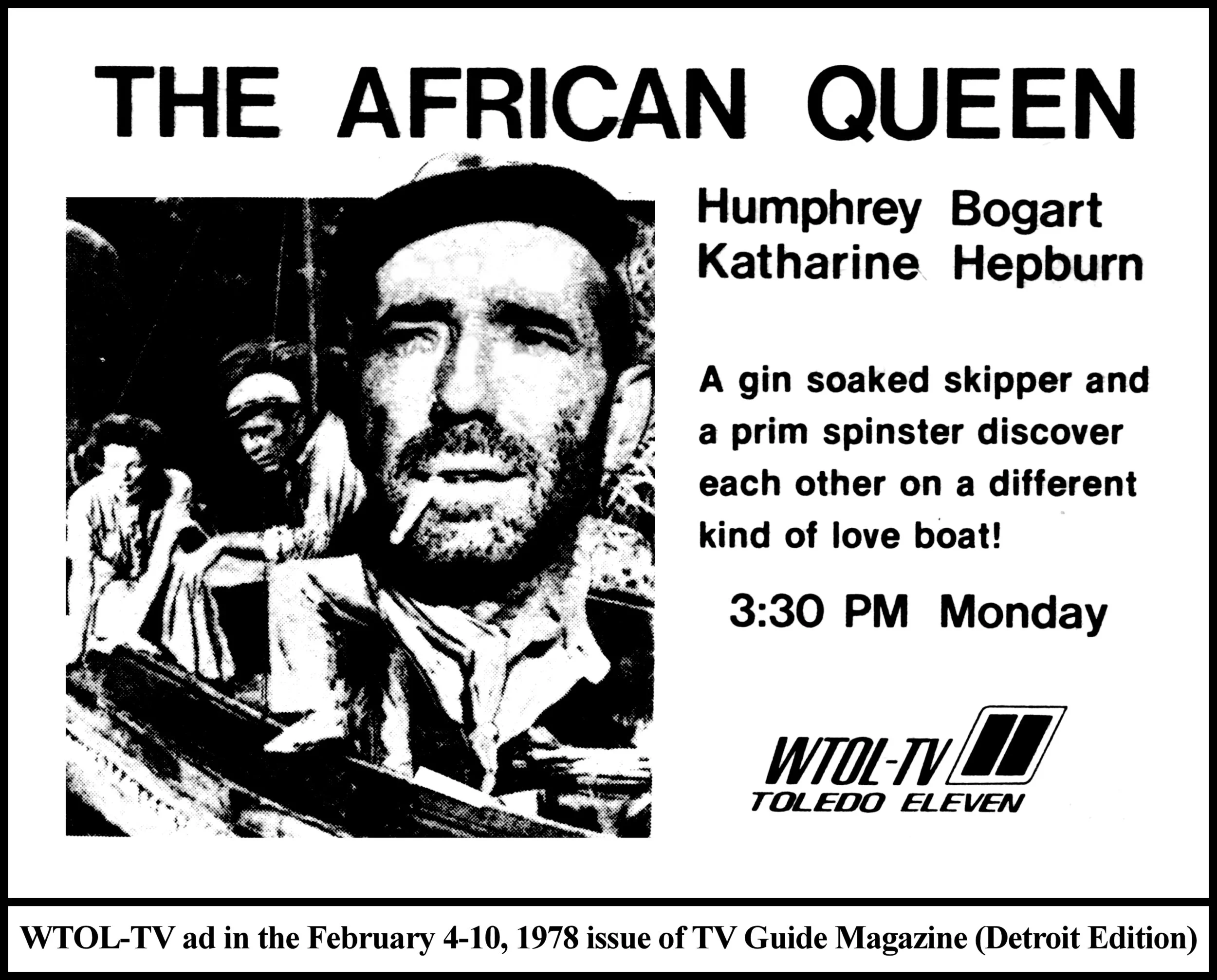 "The African Queen" on The Big Show (Mon. 2/6/78 ad in TV Guide)