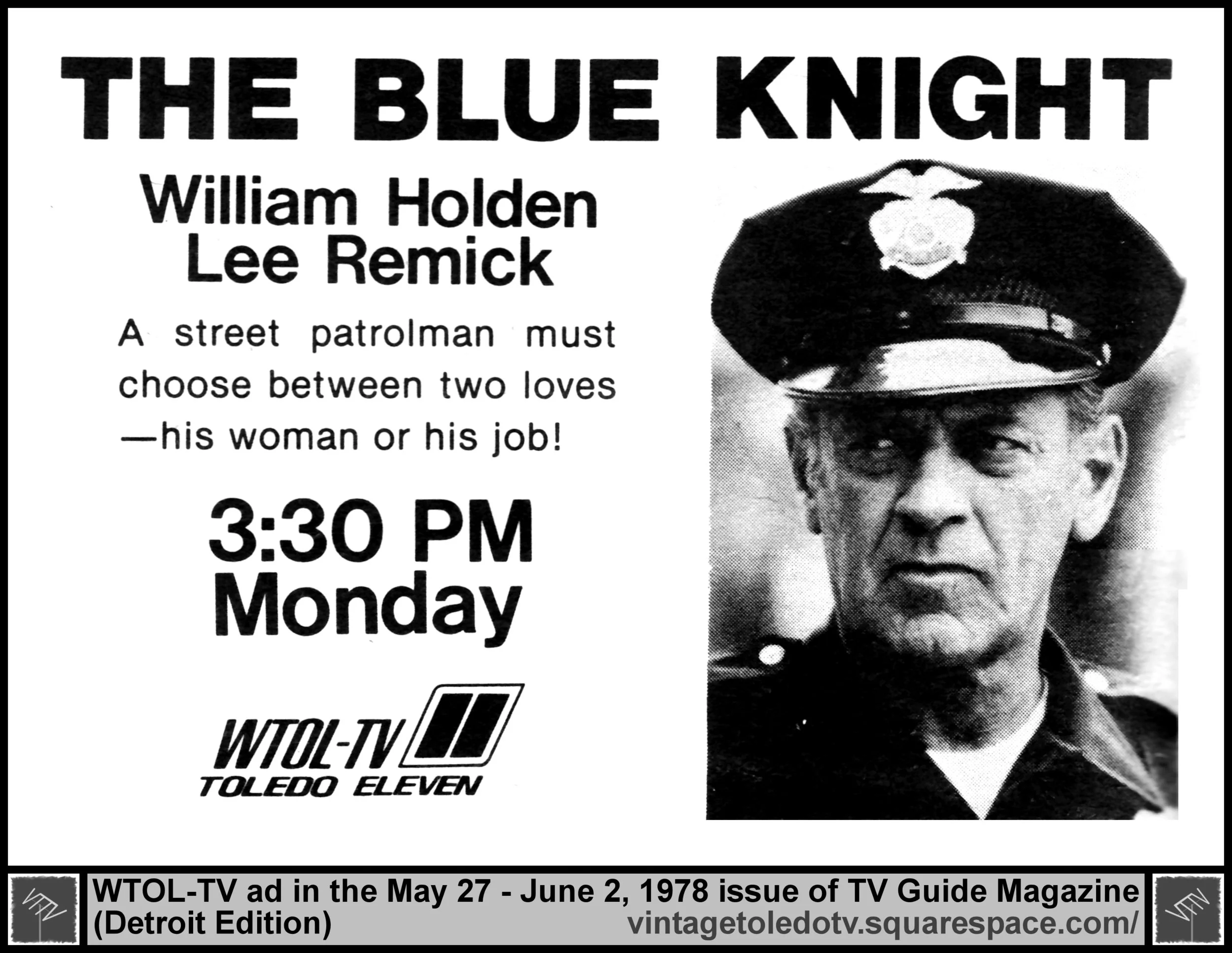 "The Blue Knight" on The Big Show (Mon. 5/29/78 ad in TV Guide)