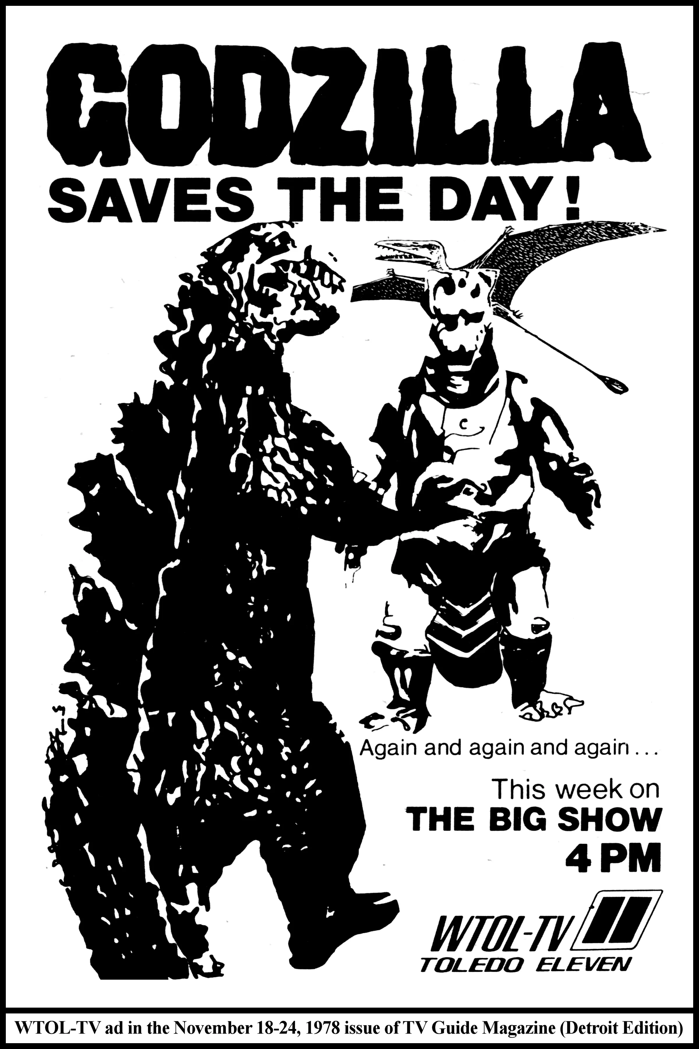 Godzilla: This Week on The Big Show (Mon. 11/20/78 ad in TV Guide)