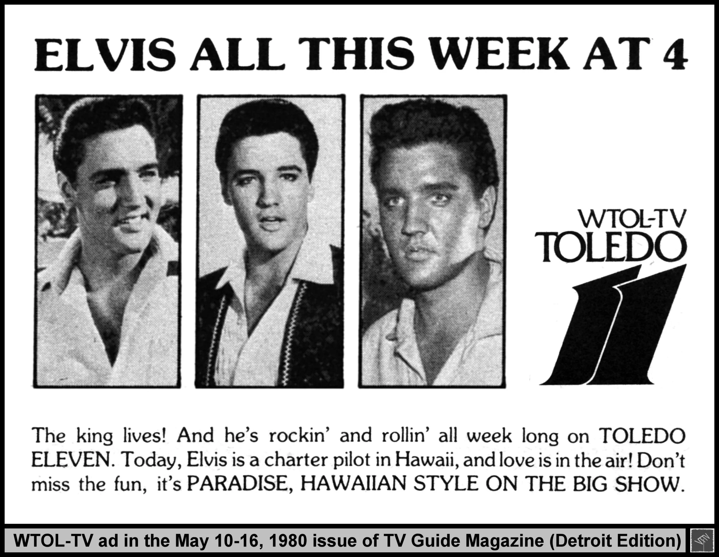 "Paradise, Hawaiian Style" on The Big Show (Mon. 5/12/80 ad in TV Guide)