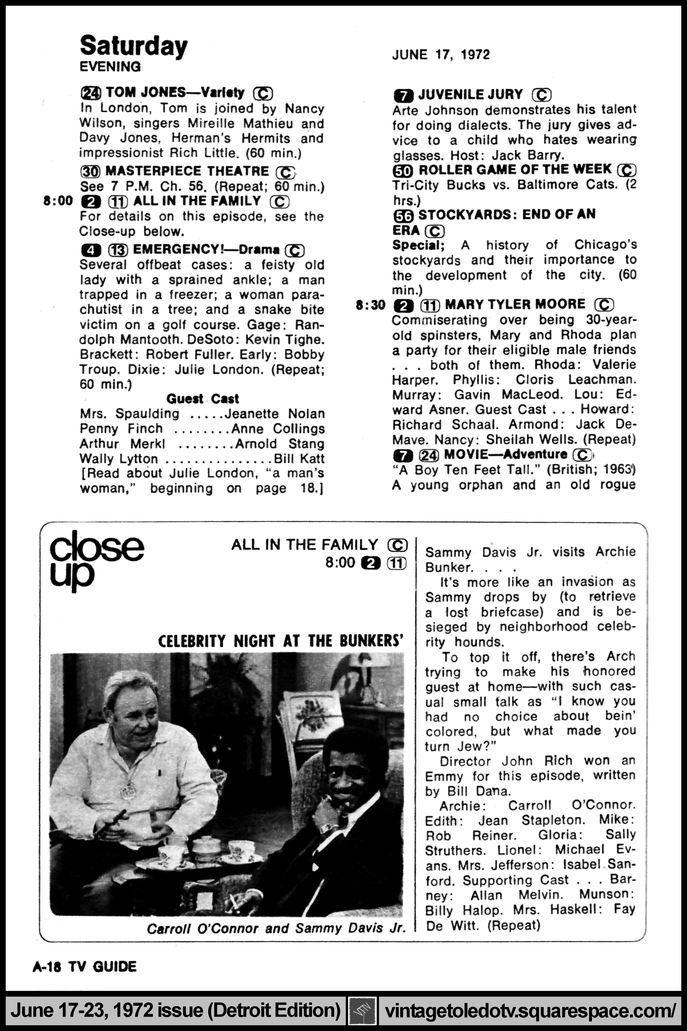 June 17-23, 1972 TV Guide Magazine (Detroit edition) page A-18