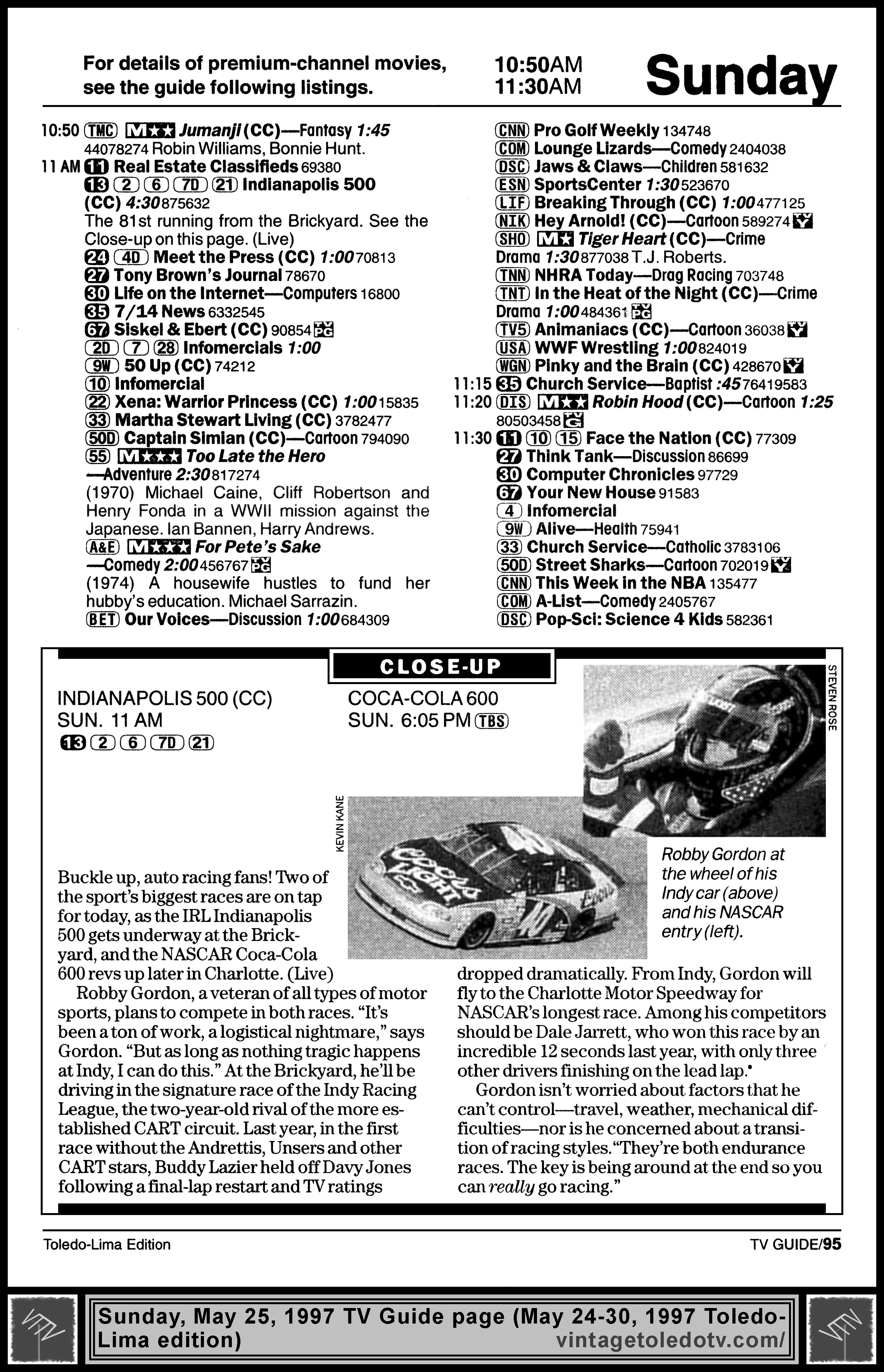 May 24-30, 1997 TV Guide Magazine (Toledo-Lima edition) page 95