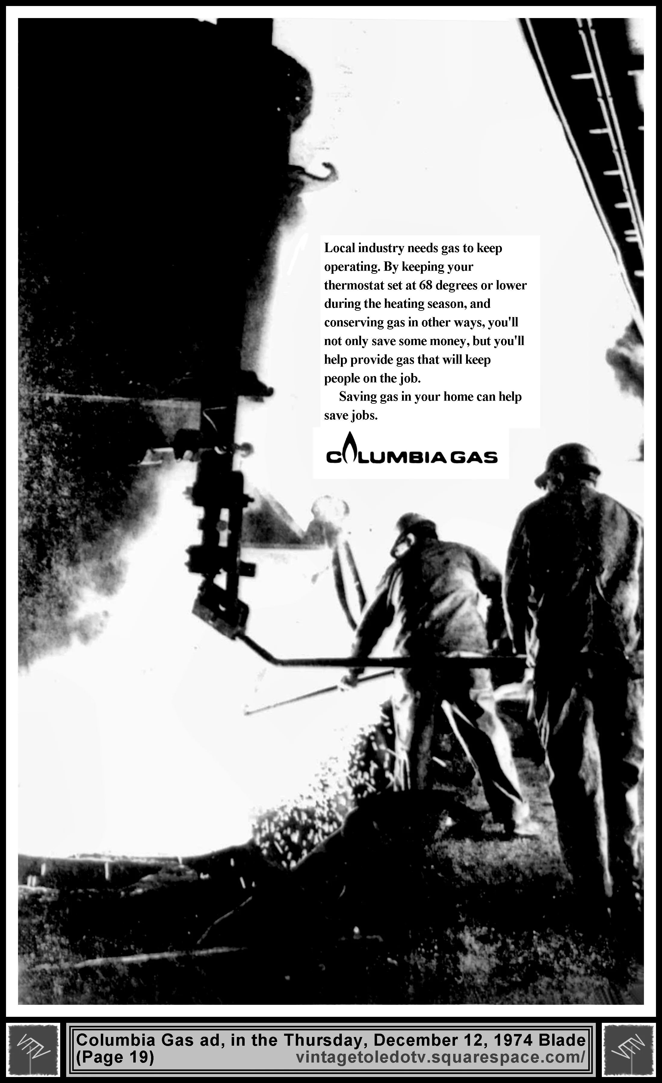 Columbia Gas of Ohio (Thu. 12/12/74 ad in The Blade)