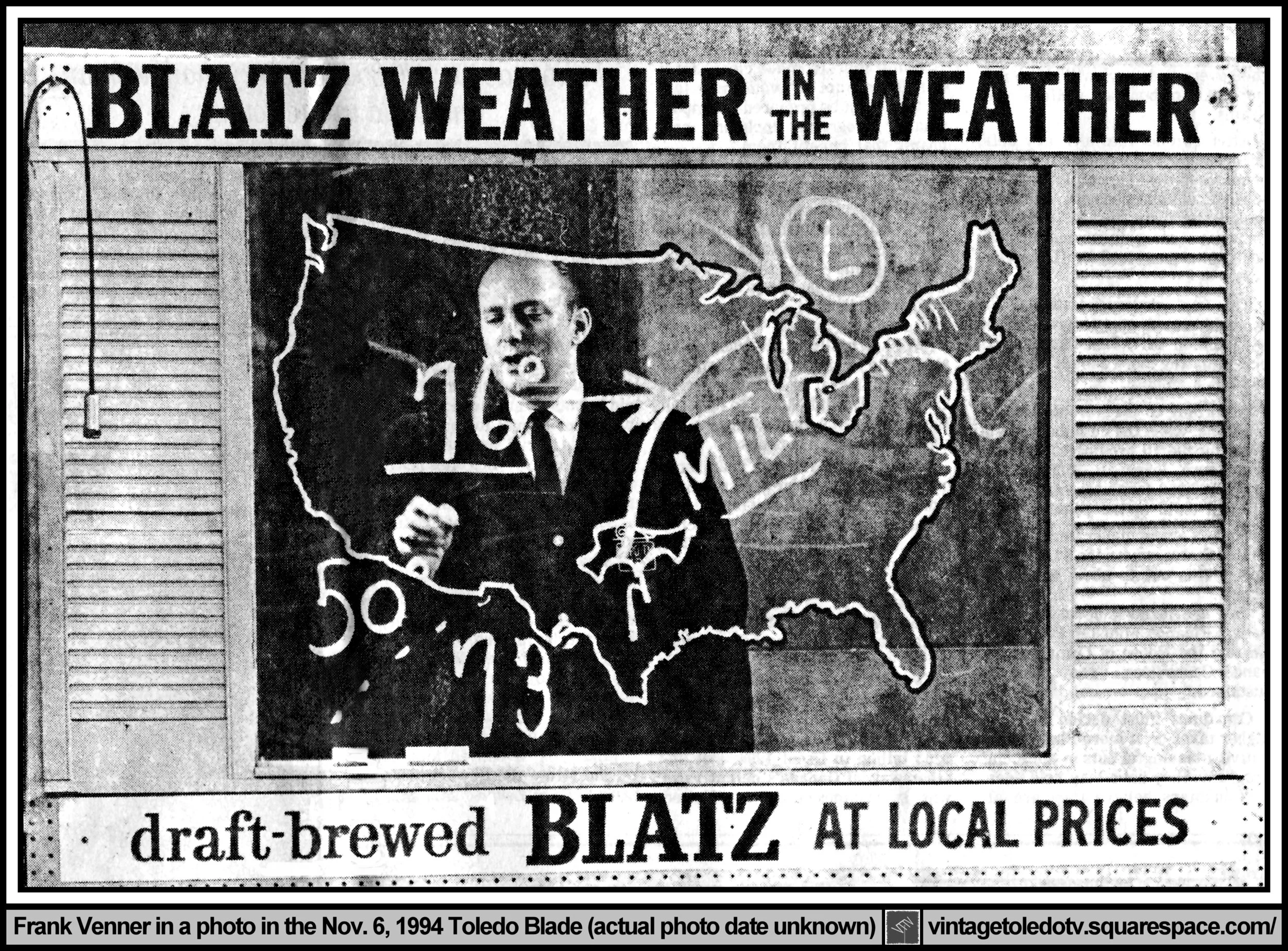 Frank Venner doing "Weather-In-The-Weather" from an article in the 11/6/94 edition of The Blade