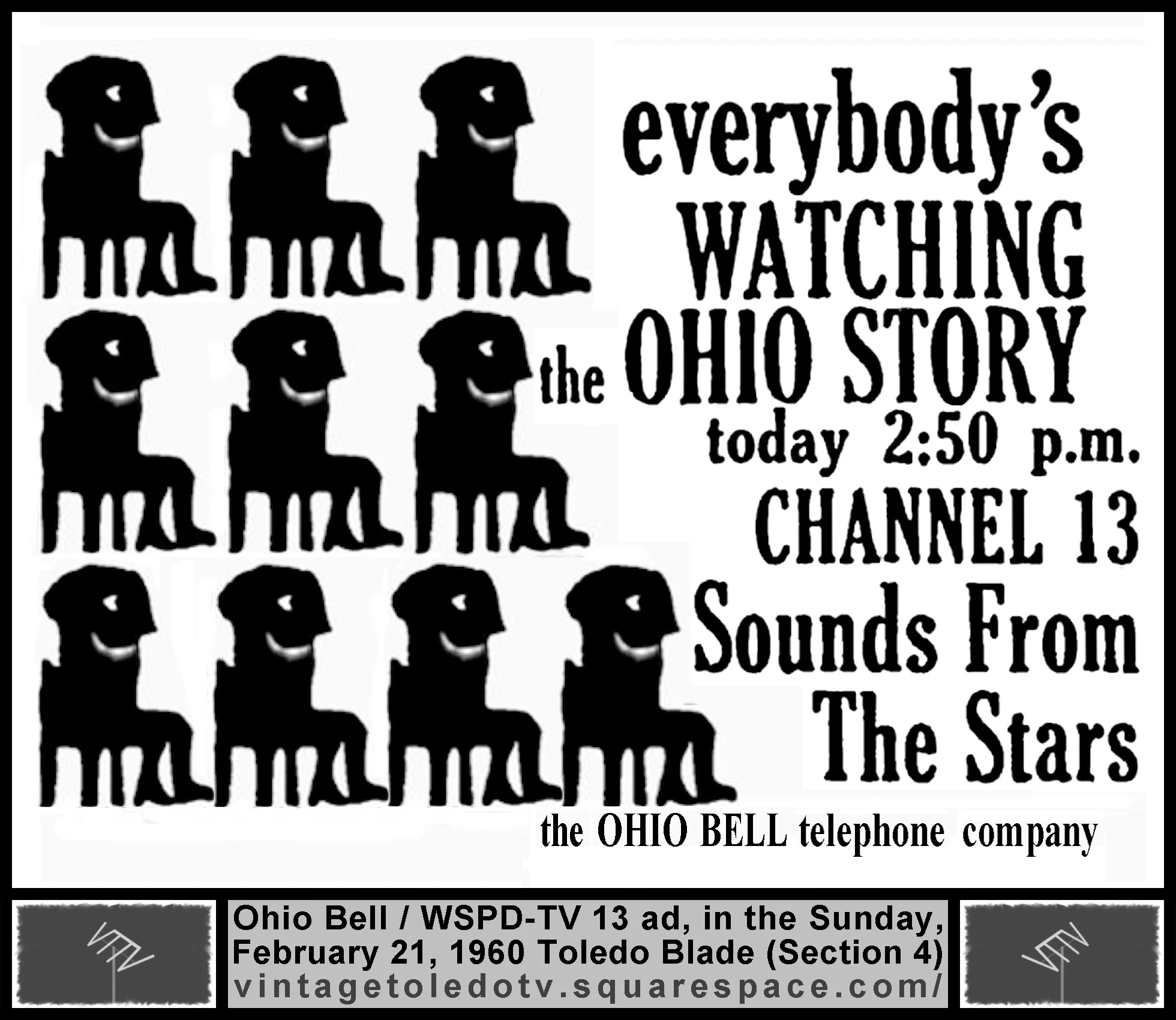 The Ohio Story "Sounds From The Stars" on WSPD-TV, Channel 13 (Sunday, 2/21/60 ad in Section 4 of The Blade)