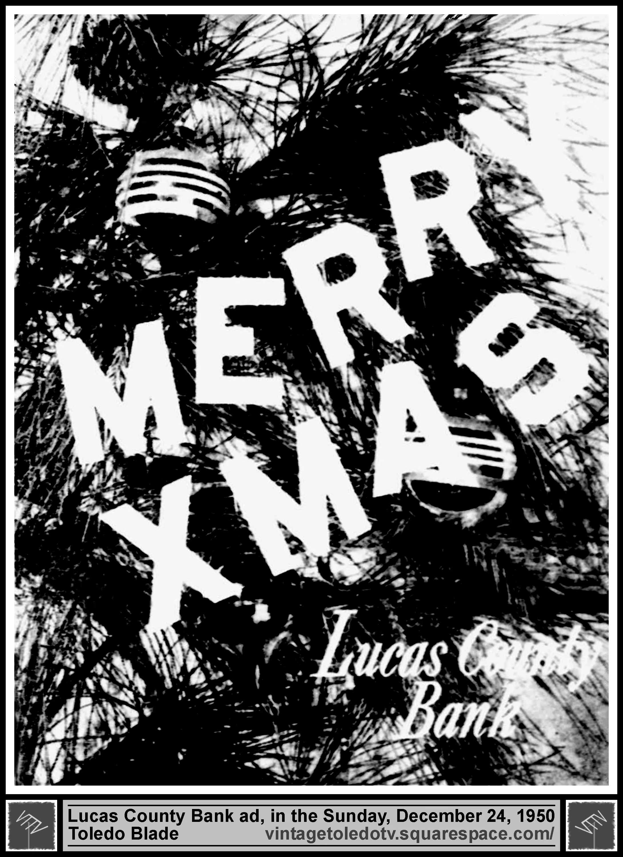 Merry Christmas...Lucas County Bank (Sunday, 12/24/50 ad, in The Blade)