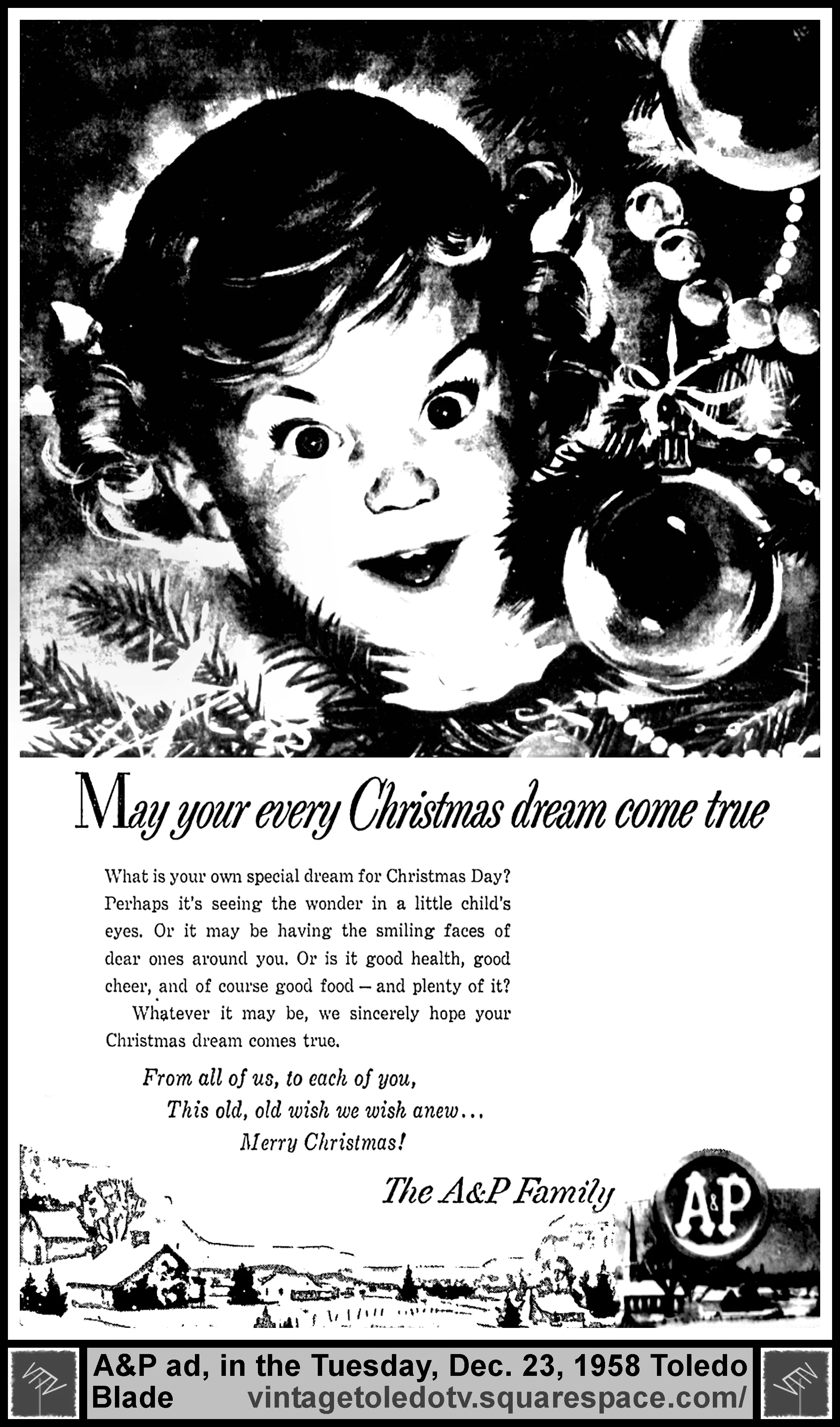 ...Christmas...A&P (Tuesday, 12/23/58 ad, in The Blade)
