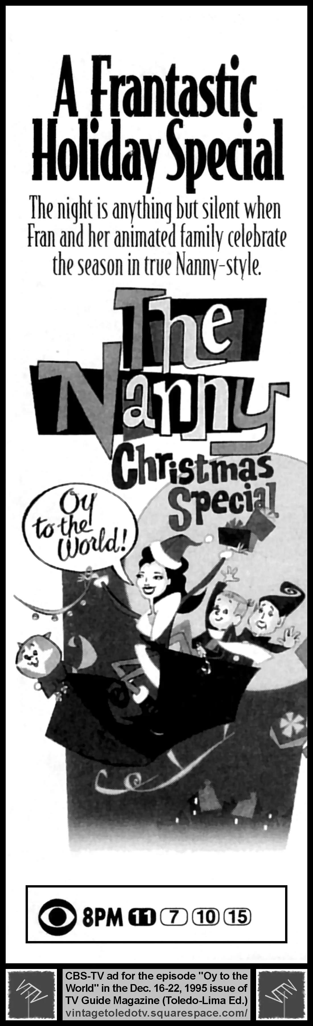 The Nanny, "Oy to the World" on CBS / WTOL-TV 11 (Monday, 12/18/95 ad, in TV Guide Magazine-Toledo/Lima edition)