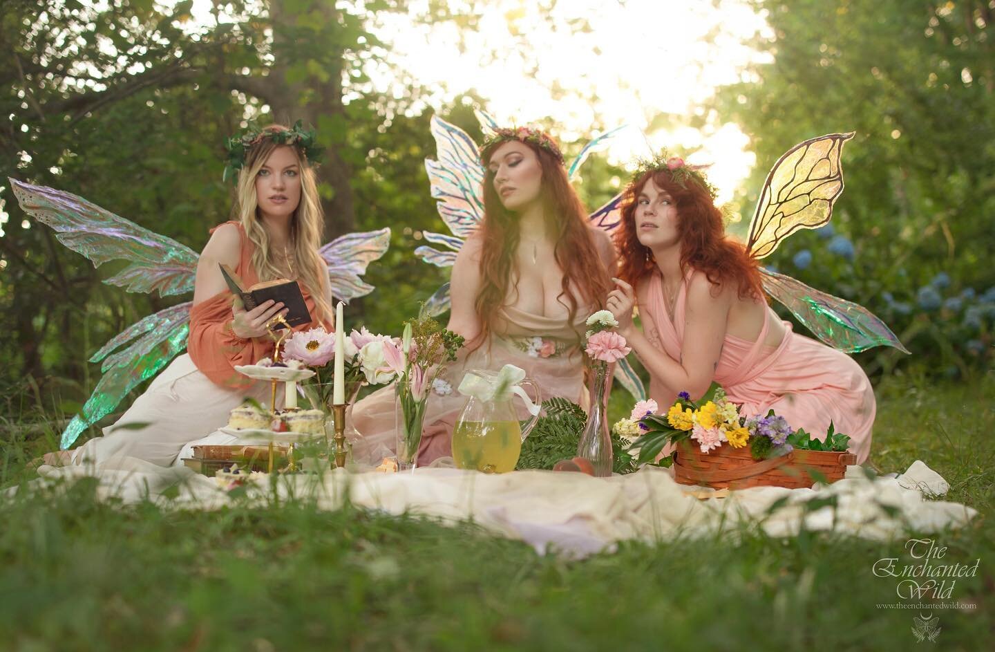 Sharing the joy of a faerie picnic with my chosen family. 
I&rsquo;ve been wanting to offer picnic group photo sessions for a while and figured it was the perfect excuse to finally get photos of the three of us together. This is the team behind a lot