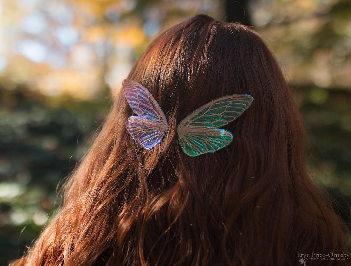 Introducing my newest magical ware, faerie wing hair clips! I am able to make them in a variety of customised sizes and colours and will be updating the shop with them next week, but this lot will be available tomorrow in person at the Candler Park A