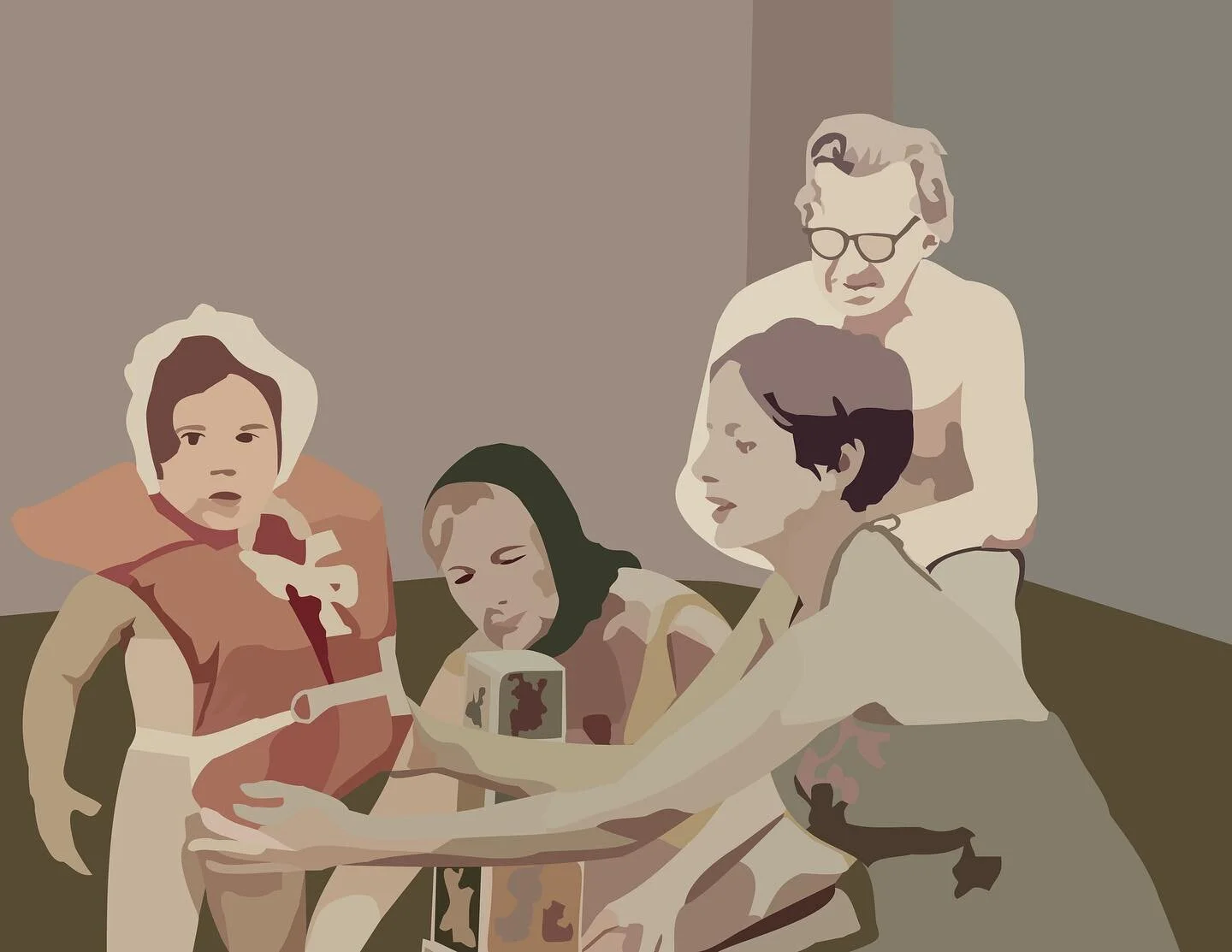 I’ve always loved this photo of my mom as baby and my grandma passed away last week, so it only felt right to illustrate a few generations of the people who made her, her. 
#art #artist #illustration #femaleartist #femaleillustrator #womanarti