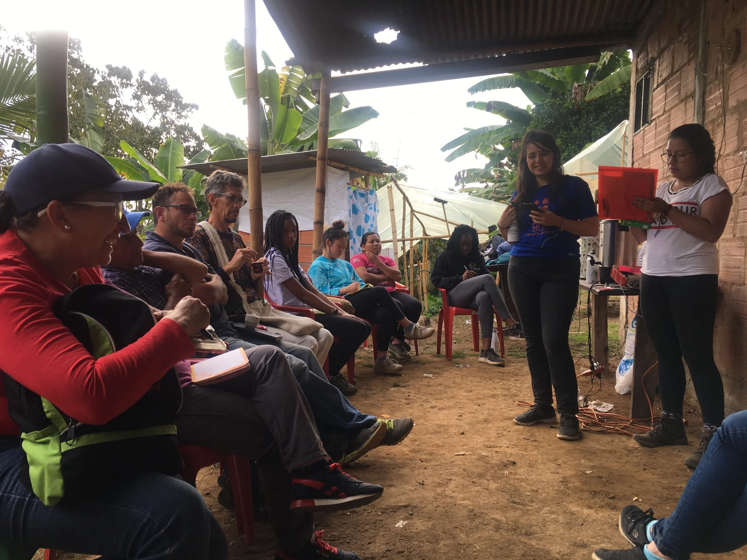Co-designing with De Finca’s coffee growers. Photo credit: Rubez Chong