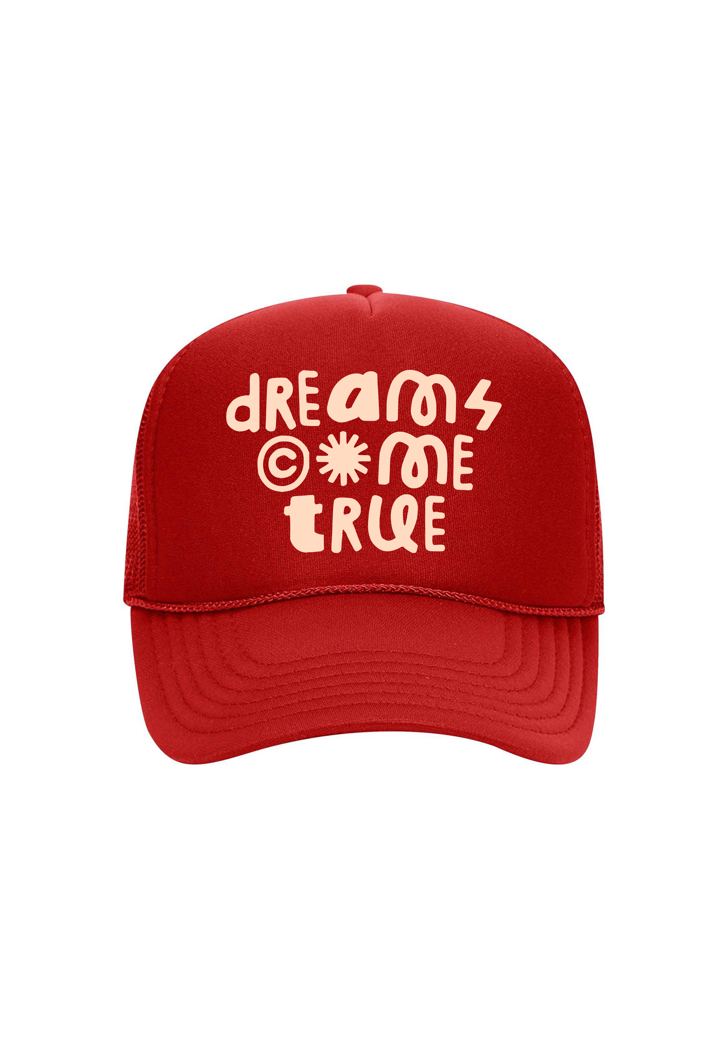 BC_Dreams Come True Trucker Hat Bright Crimson & Cream.png