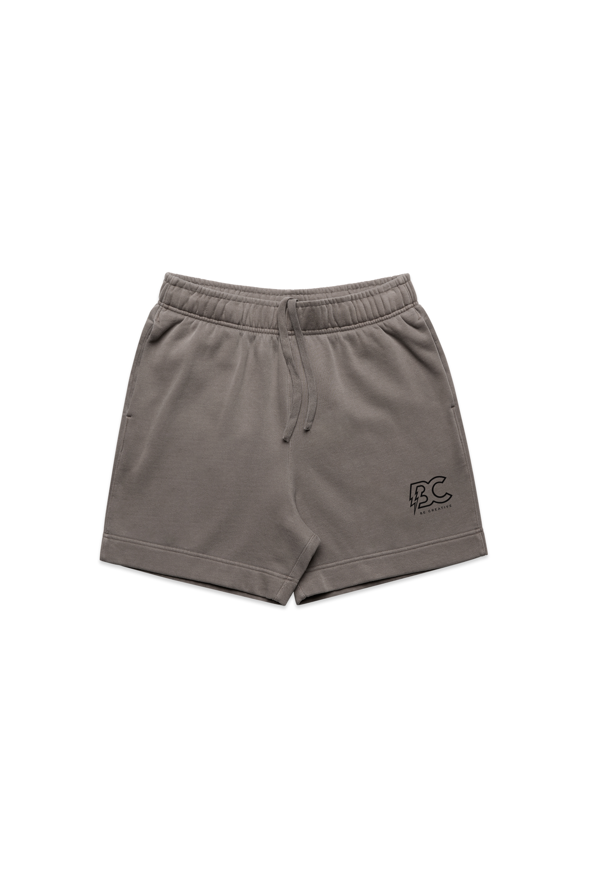 BC Relaxed Faded Track Shorts_Faded Grey & Black_Front V1.png