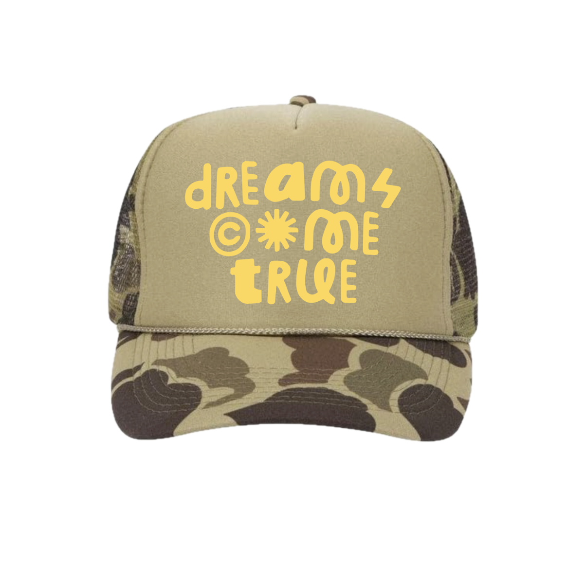 BC "Dreams Come True" Trucker Hat Camo Front.png