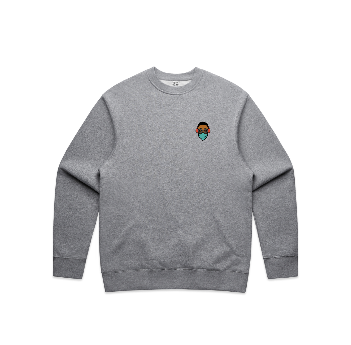 BC Icon Logo x BC Logo Crew Neck Sweatshirt Gray Front.png