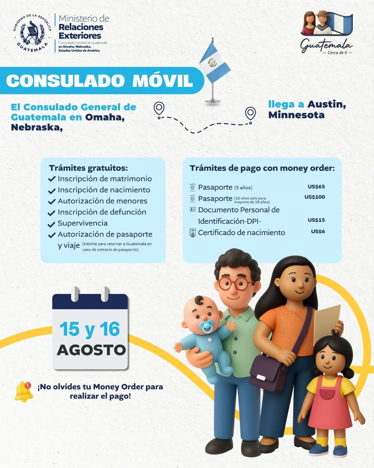Consulado Móvil de Guatemala Llega a Austin, MN!