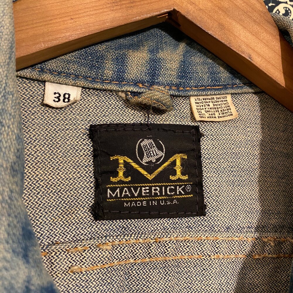 Isse Forsendelse arbejde Vintage Maverick Blue Bell Denim Jacket // size 38 — Mello and Sons