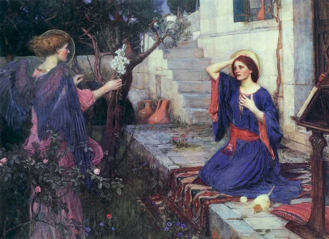 The Annunciation, by John William Waterhouse (a Pre-Raphaelite artist)