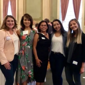 Class of 2018 Fellows Tamar Foster , Samantha Contreras & Anastasia Peychev with Board Member/Alumna/Mentor Laurie Dakin and Program Director/Alumna Christy Serrato