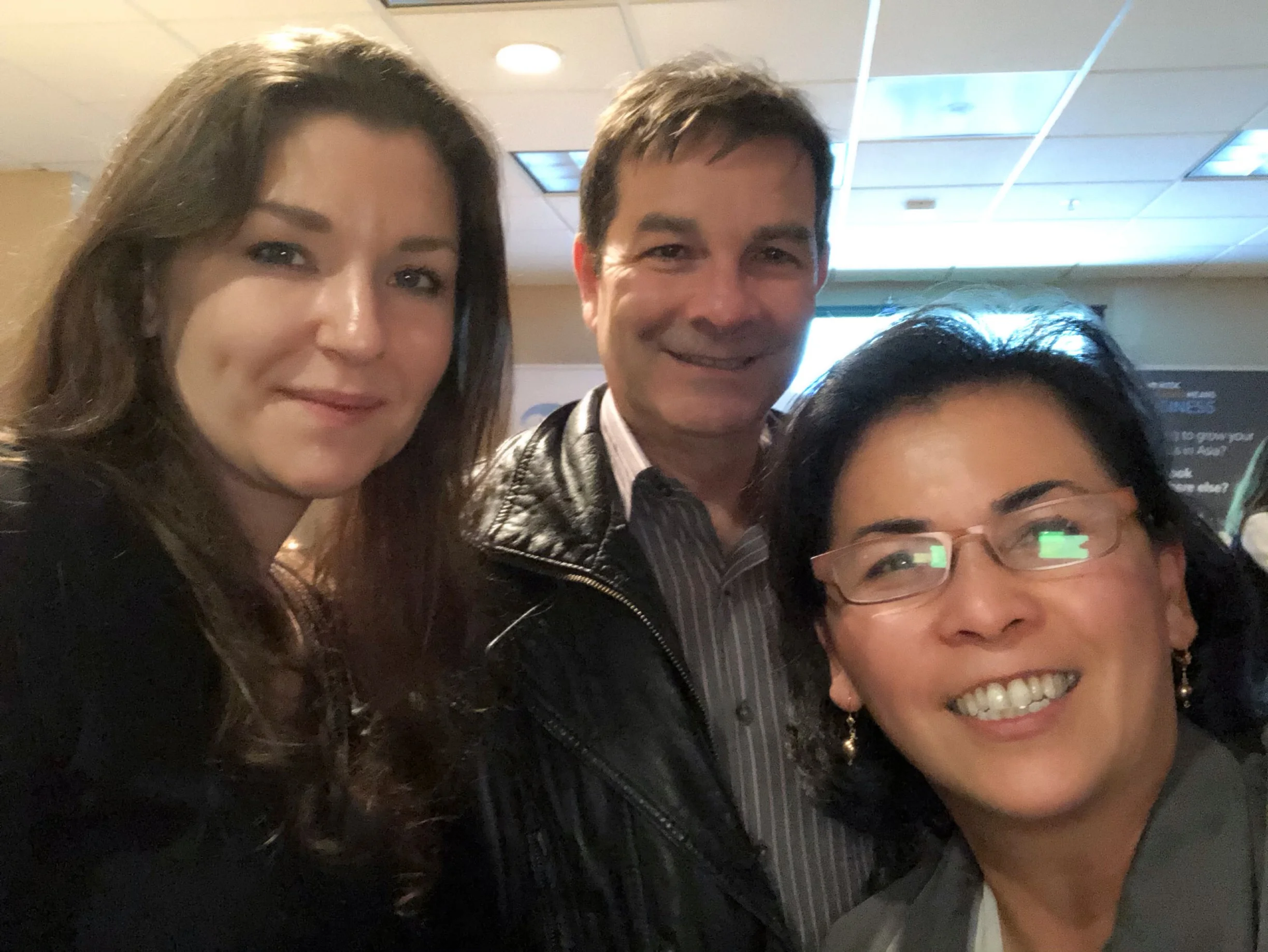 Asian Opportunities Networking Reception: SEA Alumna Deana Daly and Program Director Christy Serrato with Board Member Christian Renaudin