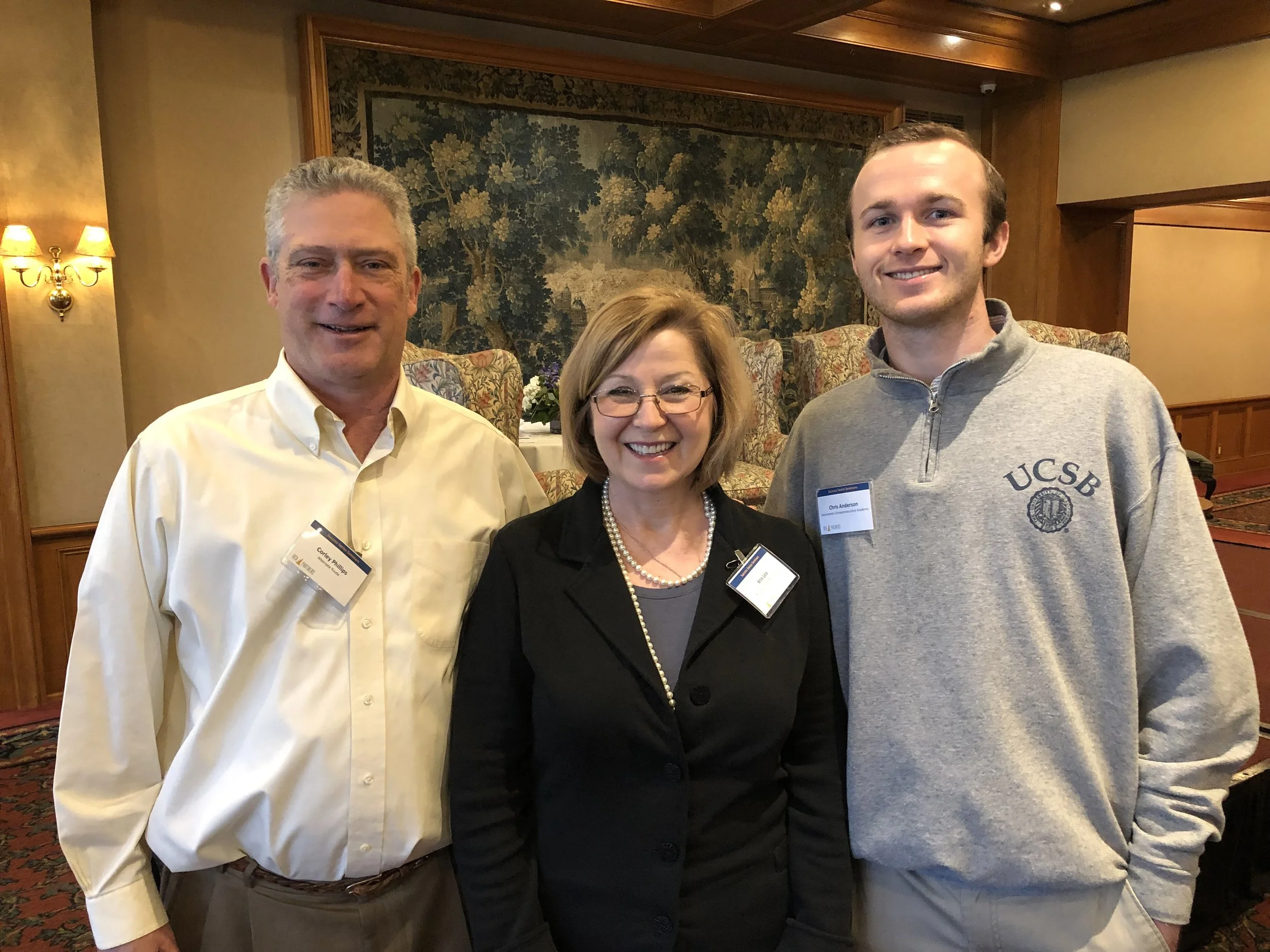 SEA Board Member Corley Phillips with 2019 Fellows Kris Lea and Christopher Nolan