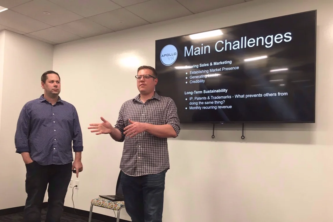 Colton presenting Apollo VR at 1 Million Cups