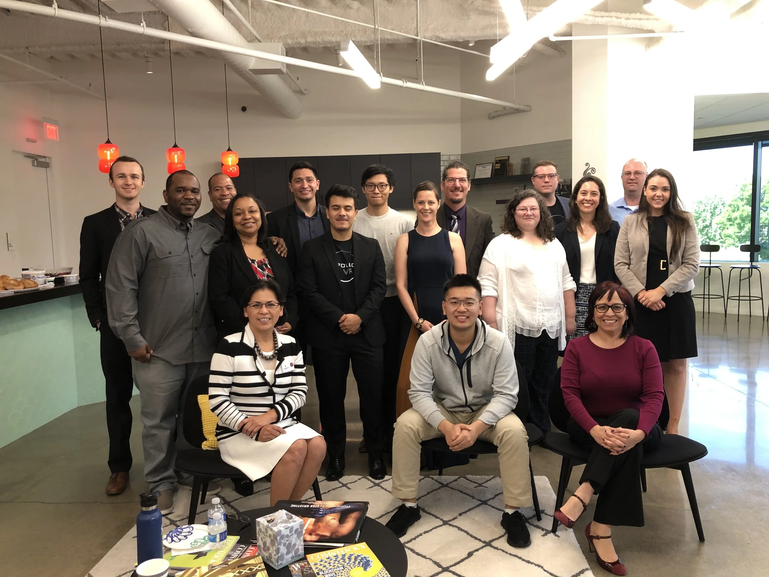 Front Row L-R: Christy Serrato, Peter Zhu, Dolores Sanchez. Middle Row, L to R: Mark Martin, Aisha Lowe, Jose Zavala, Heidi Verbeeck, Becky Neithercutt, Yvette Goularte, Mia Kagianas. Back Row, L to R: Chris Anderson, Coye Carter, Tony Braham, Super Wang, Obadiah Bartholomy, Colton Westmoreland, Jeff Neithercutt. Not pictured: Kris Lea.
