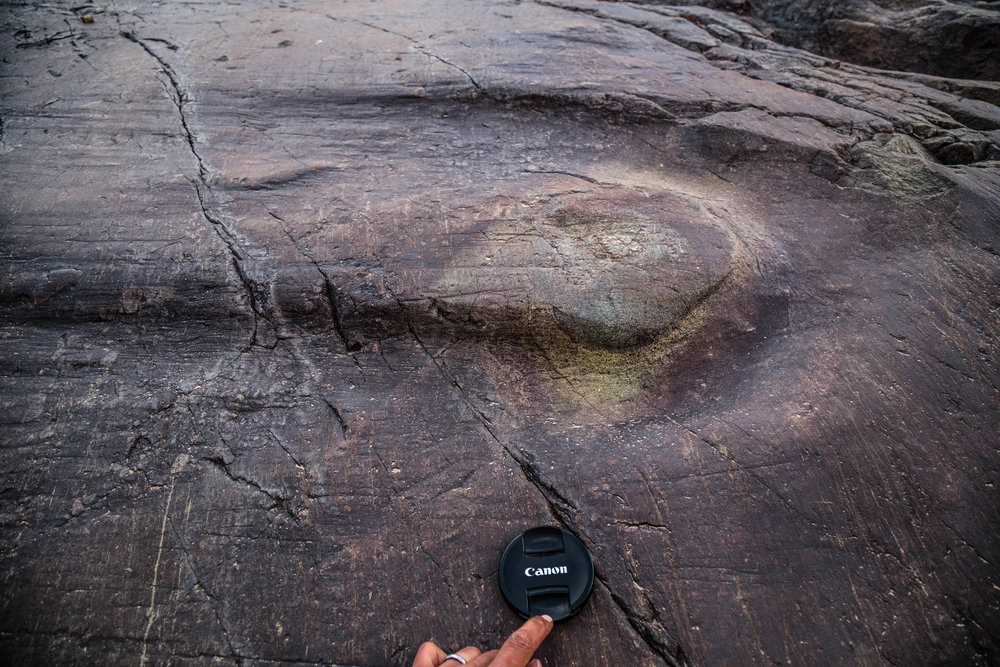  Stellar example of a sichelwanne, a marker of bedrock erosion by a glacier (a type of P-form). Flow was towards the left. 