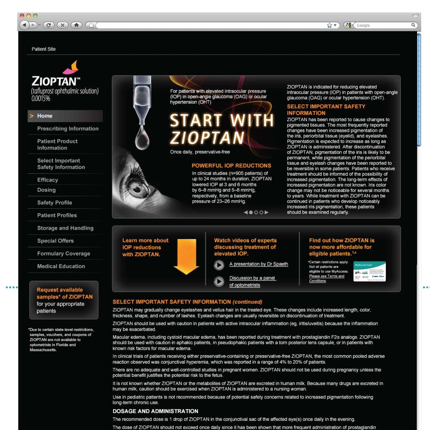 Zioptan HCP Website (Copy)