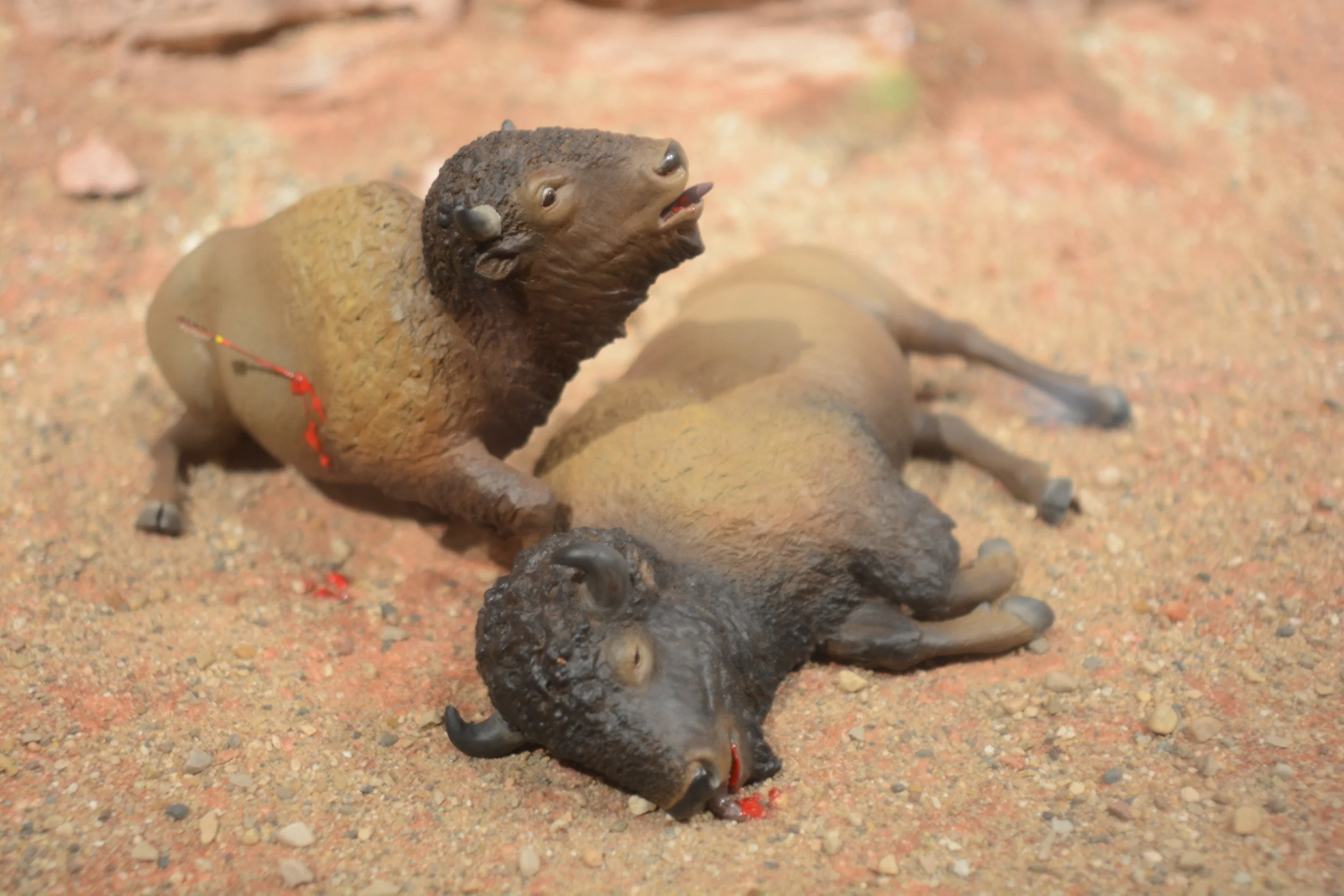  Pre-horse Bison Hunt miniature diorama 