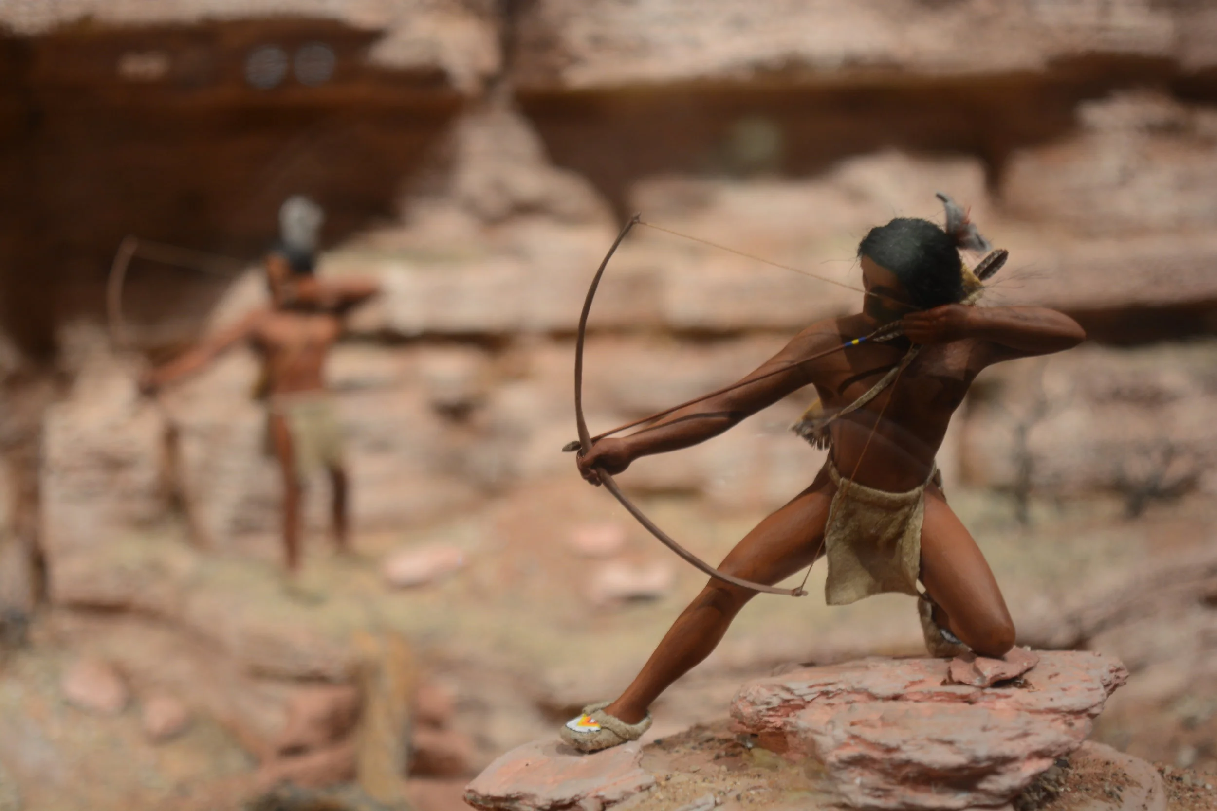  Pre-horse Bison Hunt miniature diorama 