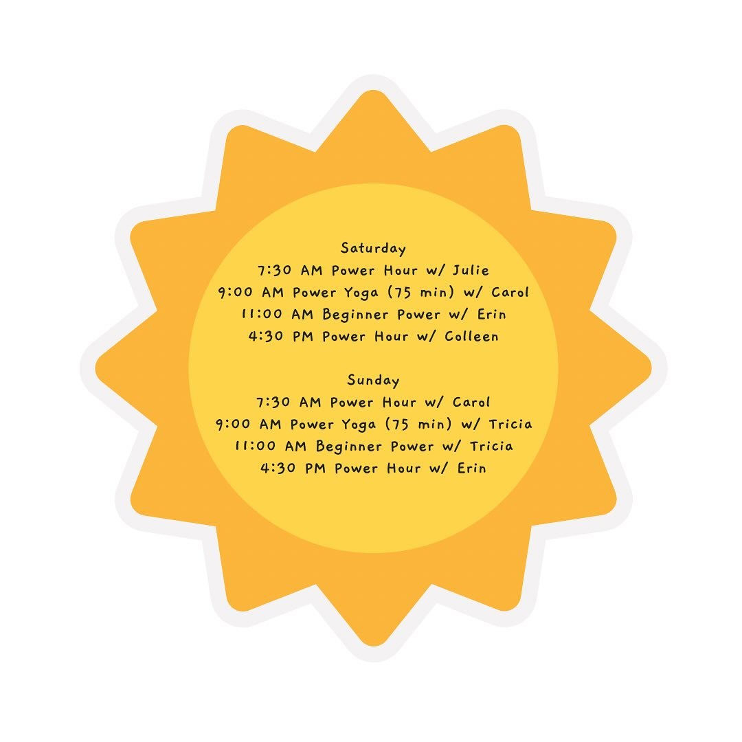 Join us all weekend! 🐘🌳
&bull;
&bull;
&bull;
#ety #elephanttreeyoga #ipswichma #ipswichyoga #northshore #northshorema #northshoreyoga #northshoremayoga #poweryoga #power #vinyasa