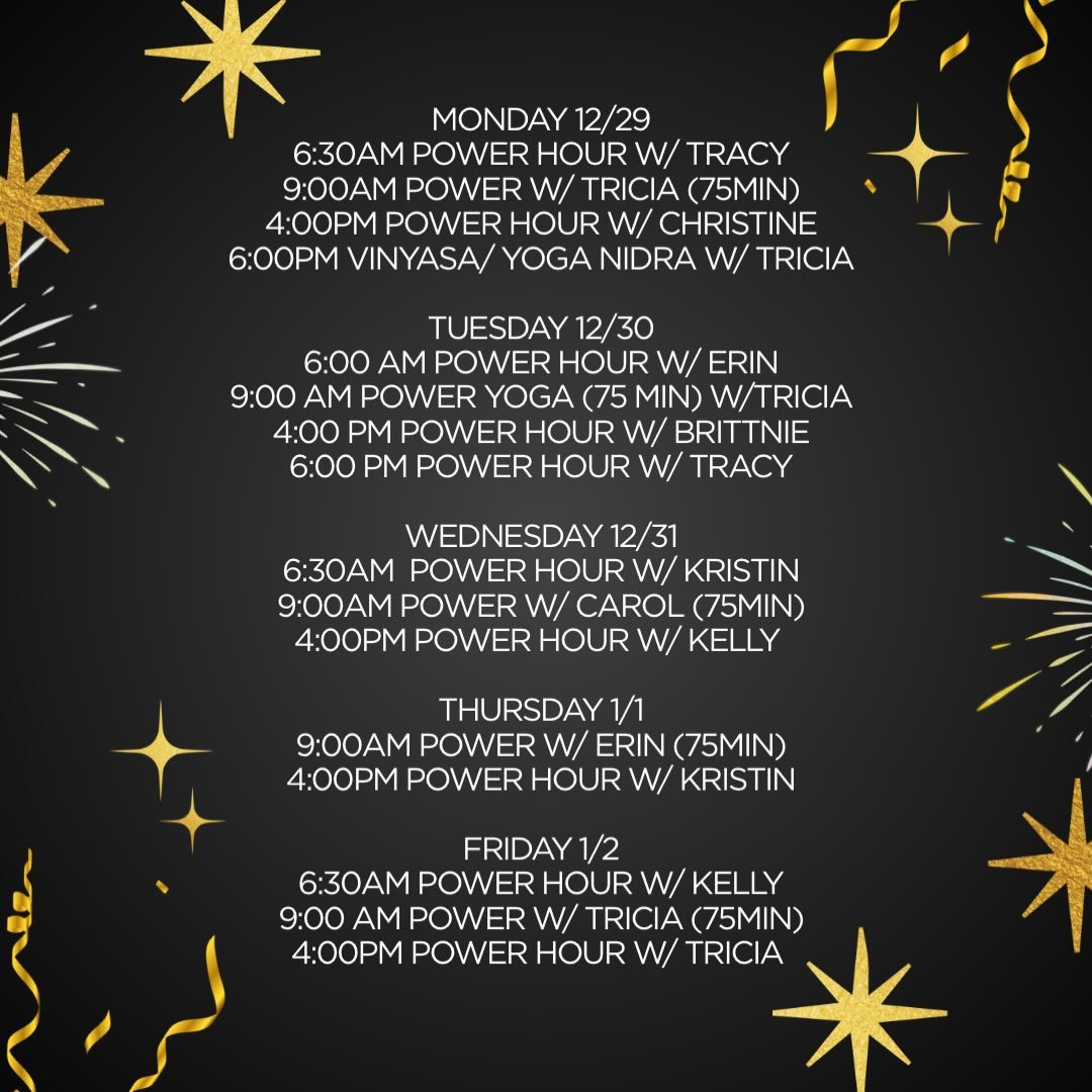 Close out 2025 with us! We are here all week to set you up for a fantastic 2026! 🐘🌳✨✨
&bull;
&bull;
&bull;
#ety #elephanttreeyoga #ipswichma #ipswichyoga #northshore #northshorema #northshoreyoga #northshoremayoga #poweryoga #power #vinyasa