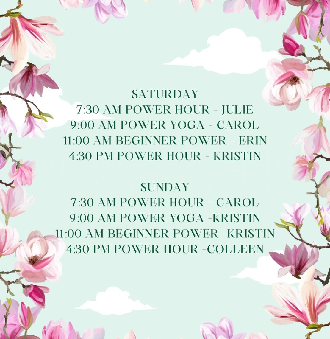 The weekend is in bloom! Join us on the mat🐘🌳🌸🌷
&bull;
&bull;
&bull;
#ety #elephanttreeyoga #ipswichma #ipswichyoga #northshore northshorema northshoreyoga northshoremayoga poweryoga power vinyasa