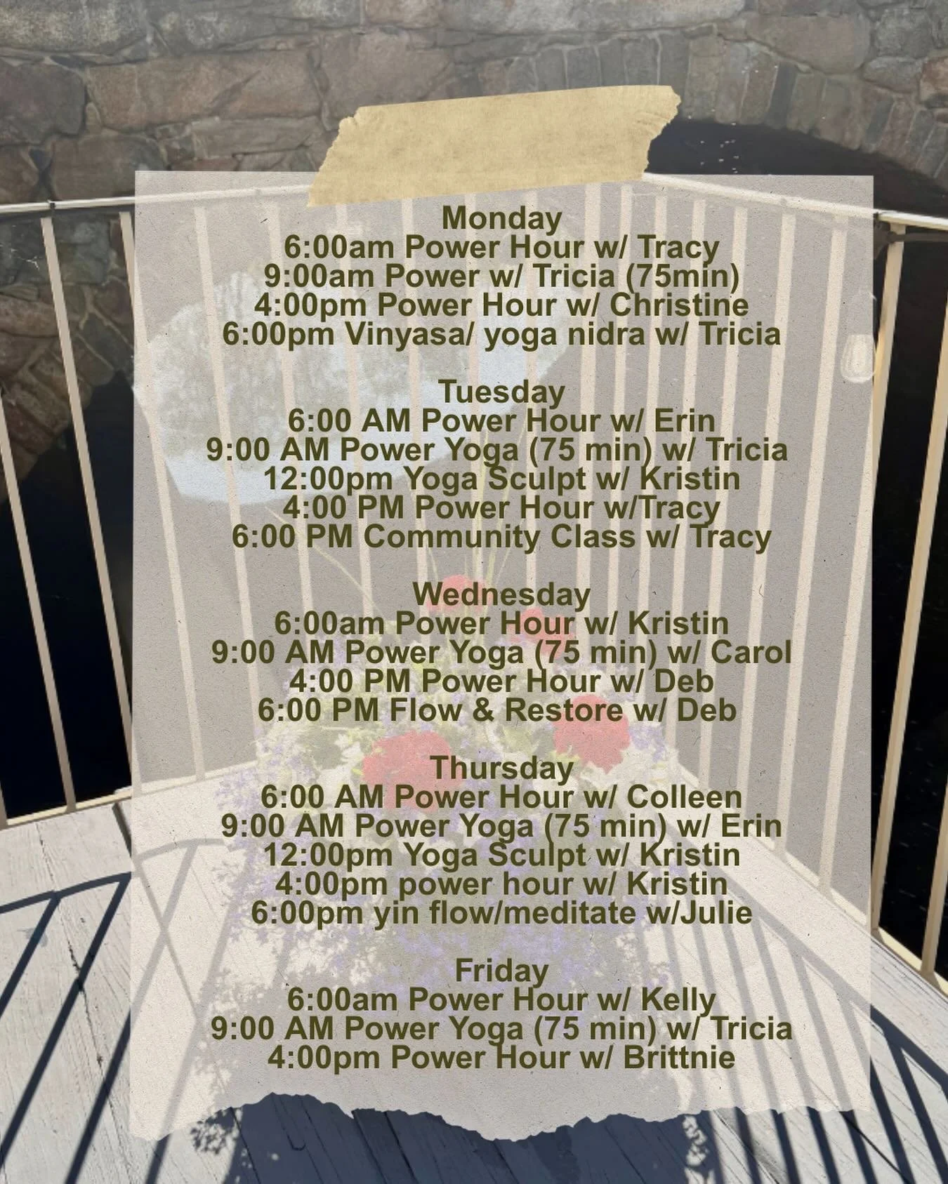 Our Summer Schedule starts this week! ☀️

Please note that all early morning classes start at 6:00AM for summer! Check out yoga sculpt on Tuesday and Thursday with Kristin and join our new teacher training graduates on Tuesdays at 6PM for community c