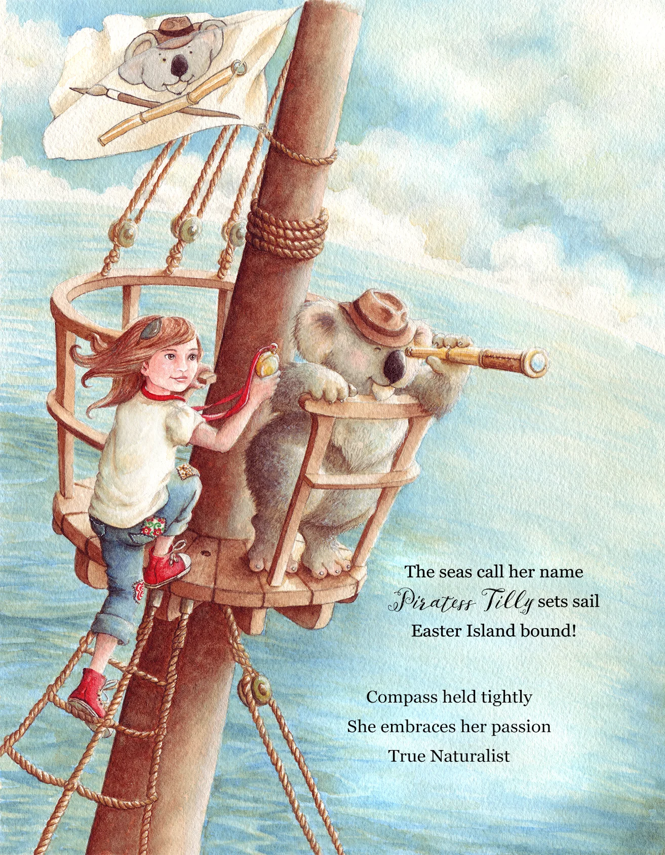 The Adventures of Piratess Tilly Easter Island Page 1 with haiku