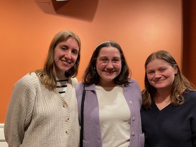 Sophia Barton, OCC Scholar from the University of Portland (Center), with friends