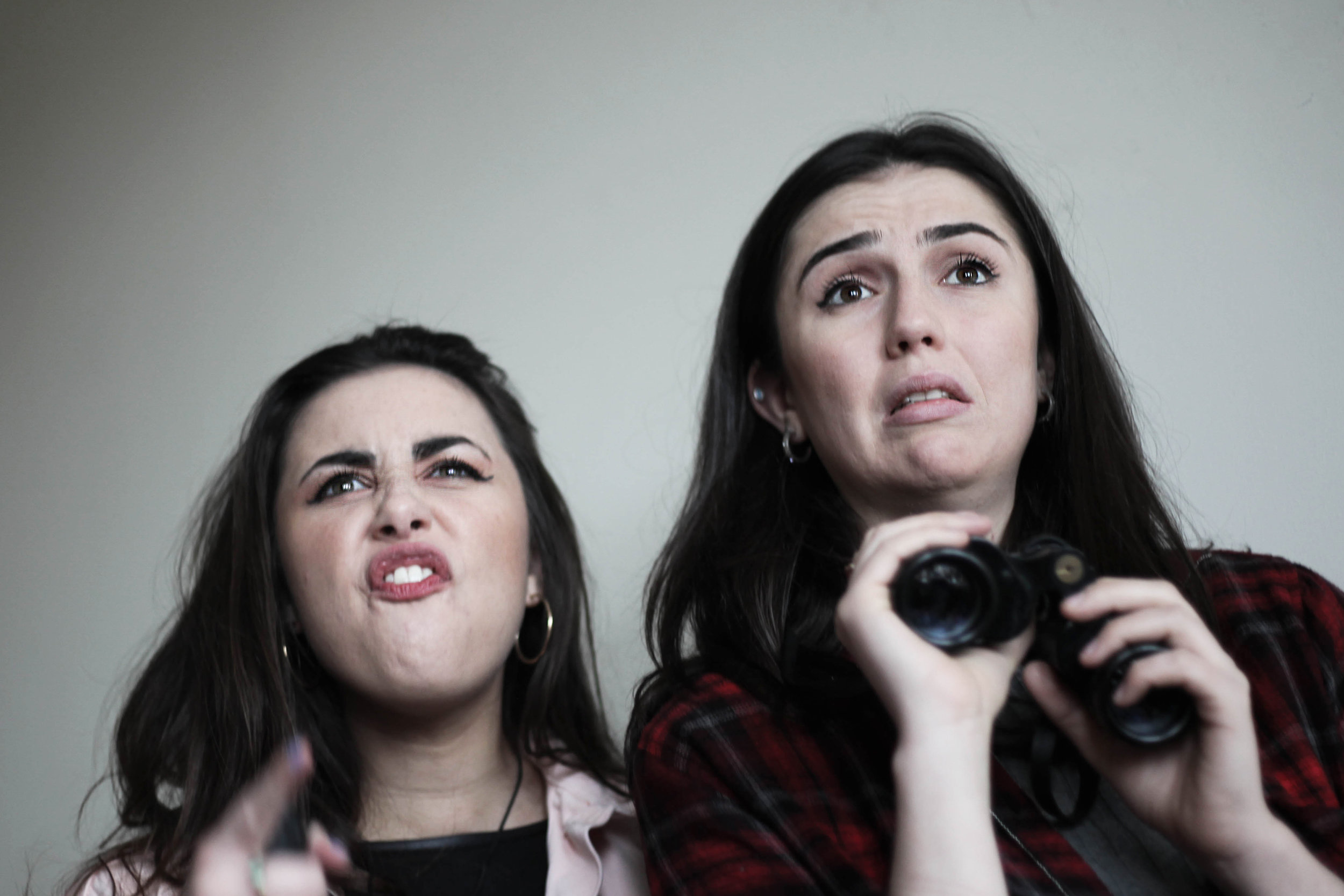Emily Fox (May) and Alexandra Conlon (Caitlin)